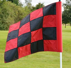 2PLY Sewn Golf Flag Red and Black
