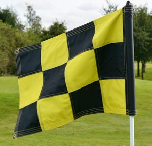 2PLY Sewn Golf Flag Yellow and Black