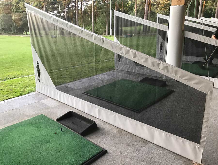 Foxhills Driving Range Silver and Black Netted Divider with Logo