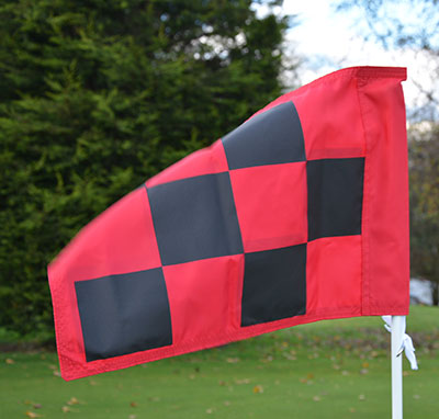 2 PLY Screen Printed Chequered Flag Red and Black