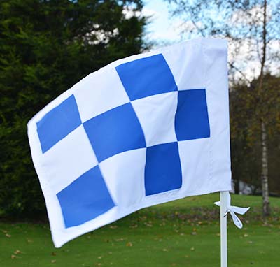 2 PLY Screen Printed Chequered Flag White and Blue