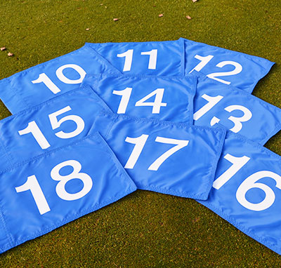 Numbered Golf Flag Blue set of 10-18