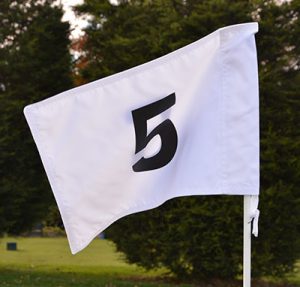 Numbered Golf Flag White Flag Number 5