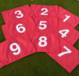 umbered Golf Flags Set of Red 1 - 9