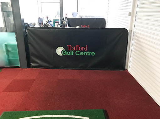 Trafford Golf Centre Driving Range Bay Cover with logo